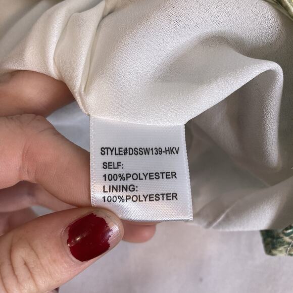 Anthropologie 4SI3NNA Women's Green Snakeprint Mini Dress Size XS Fairy Ruffles - Picture 6 of 12